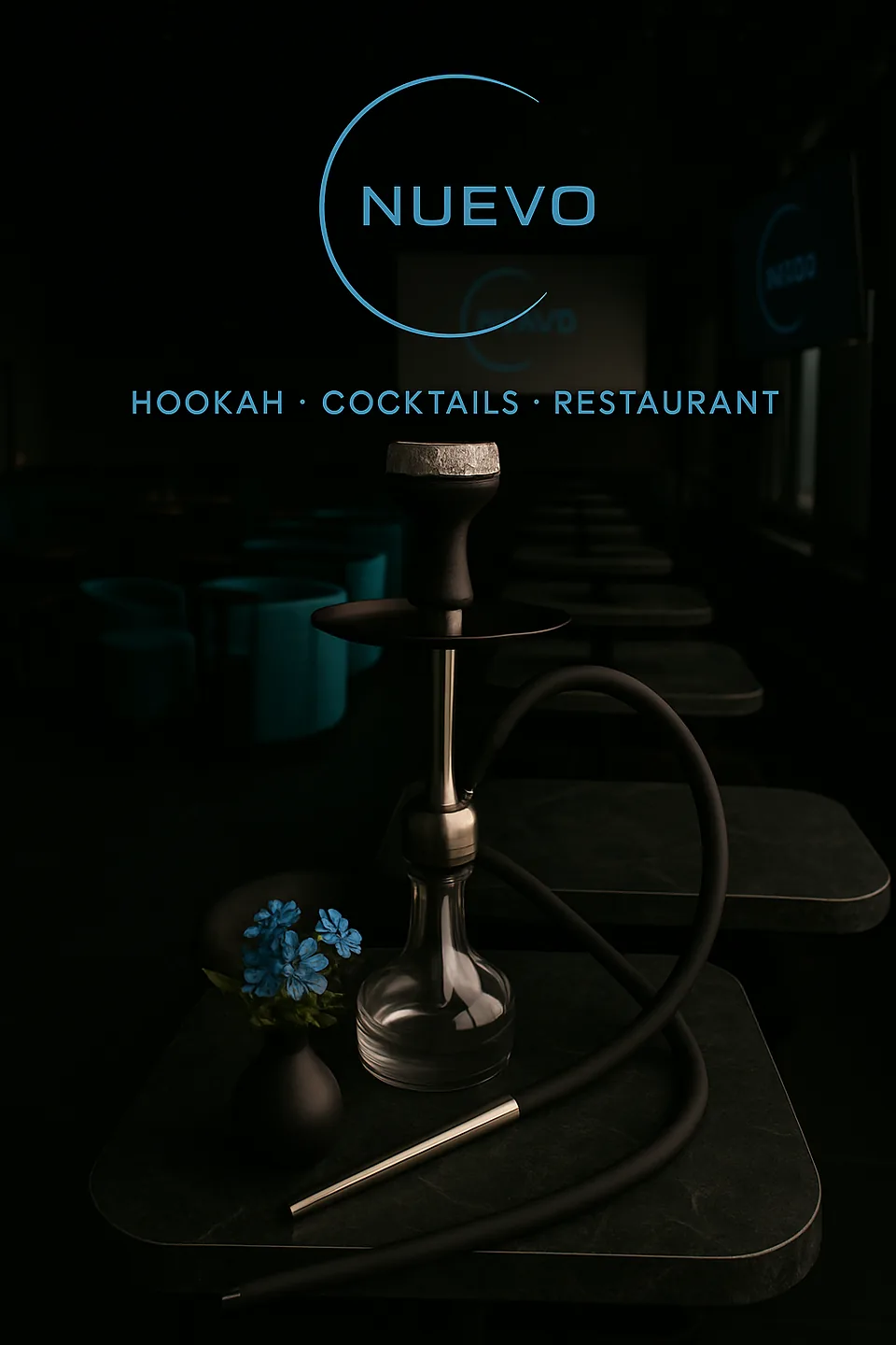 Shisha auf einem Tisch in der NUEVO Lounge